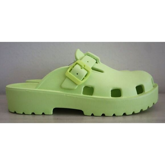 Free People Women's Sz 40 US 9 Lime Green Karlie Buckle Slip-On Clogs - Picture 5 of 7
